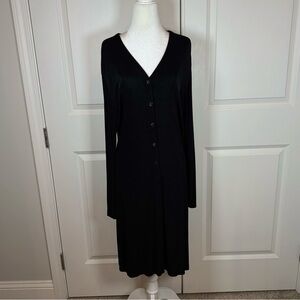 Chico’s Travelers Black Button Front Knit Dress Size 2 Business Travel
